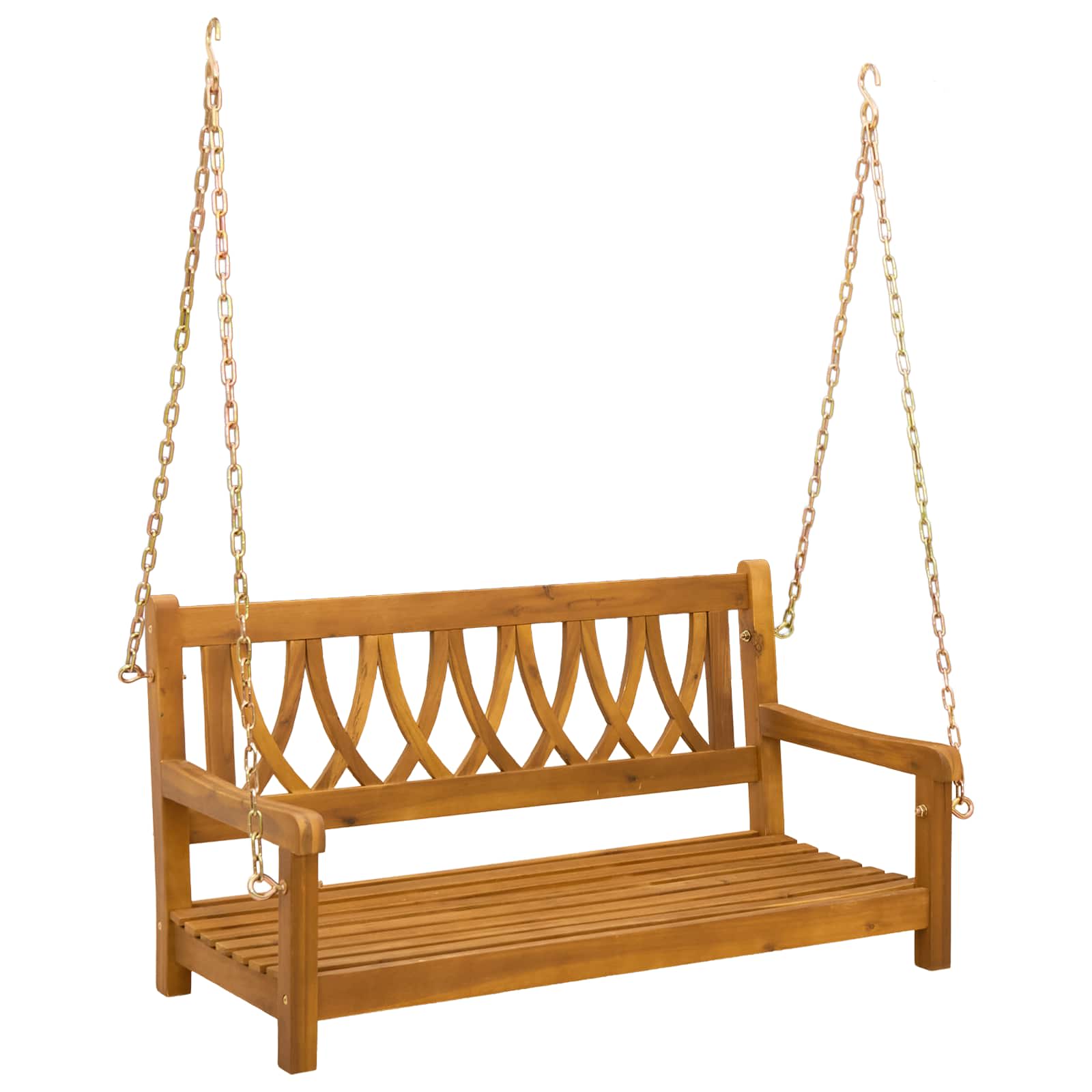 Gartenschaukelbank Natur 110 x 56 x 58 cm Massivholz Akazie