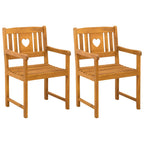 Bank Outdoor 2 pcs Natur 56 x 55,5 x 90 cm Massivholz Akazie