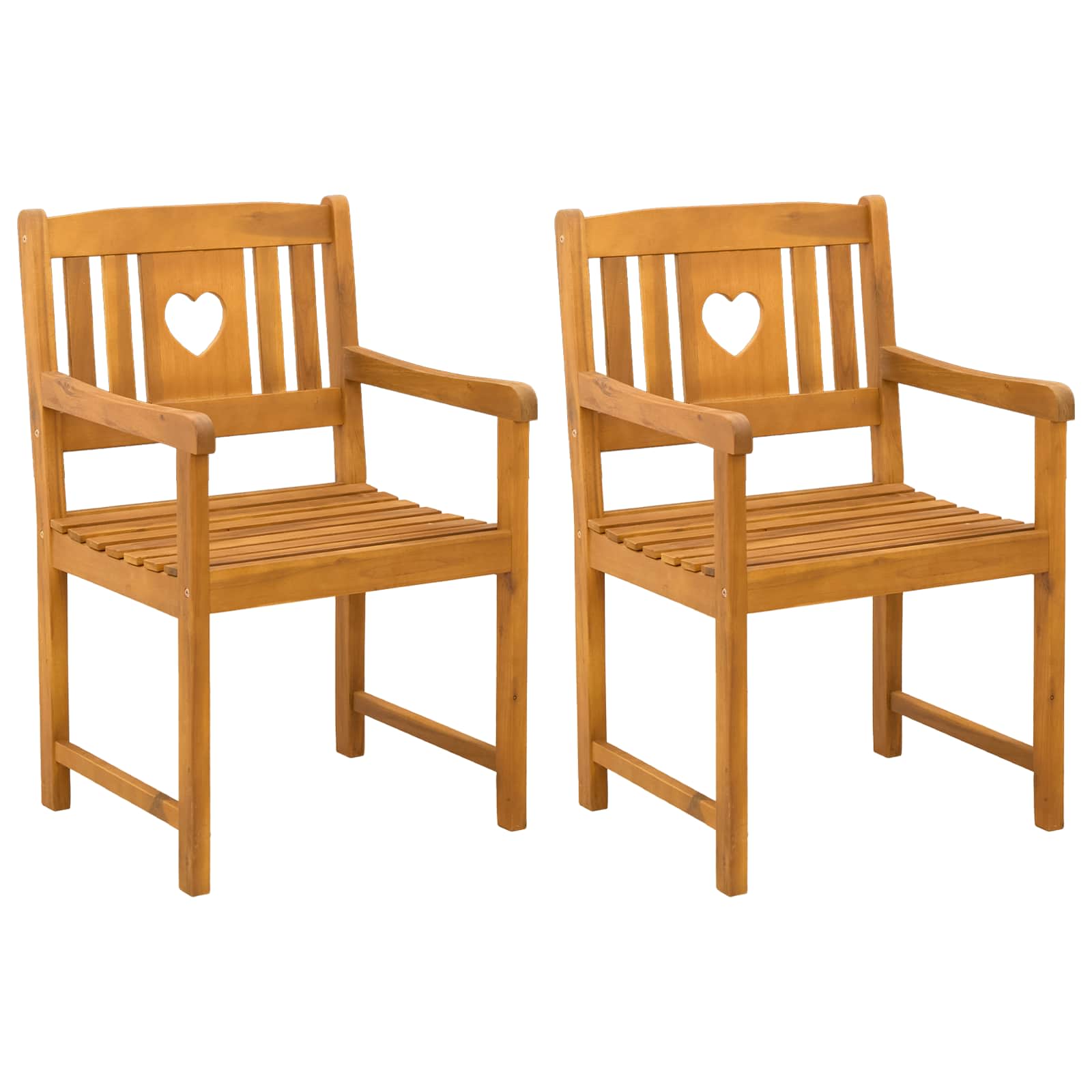 Bank Outdoor 2 pcs Natur 56 x 55,5 x 90 cm Massivholz Akazie