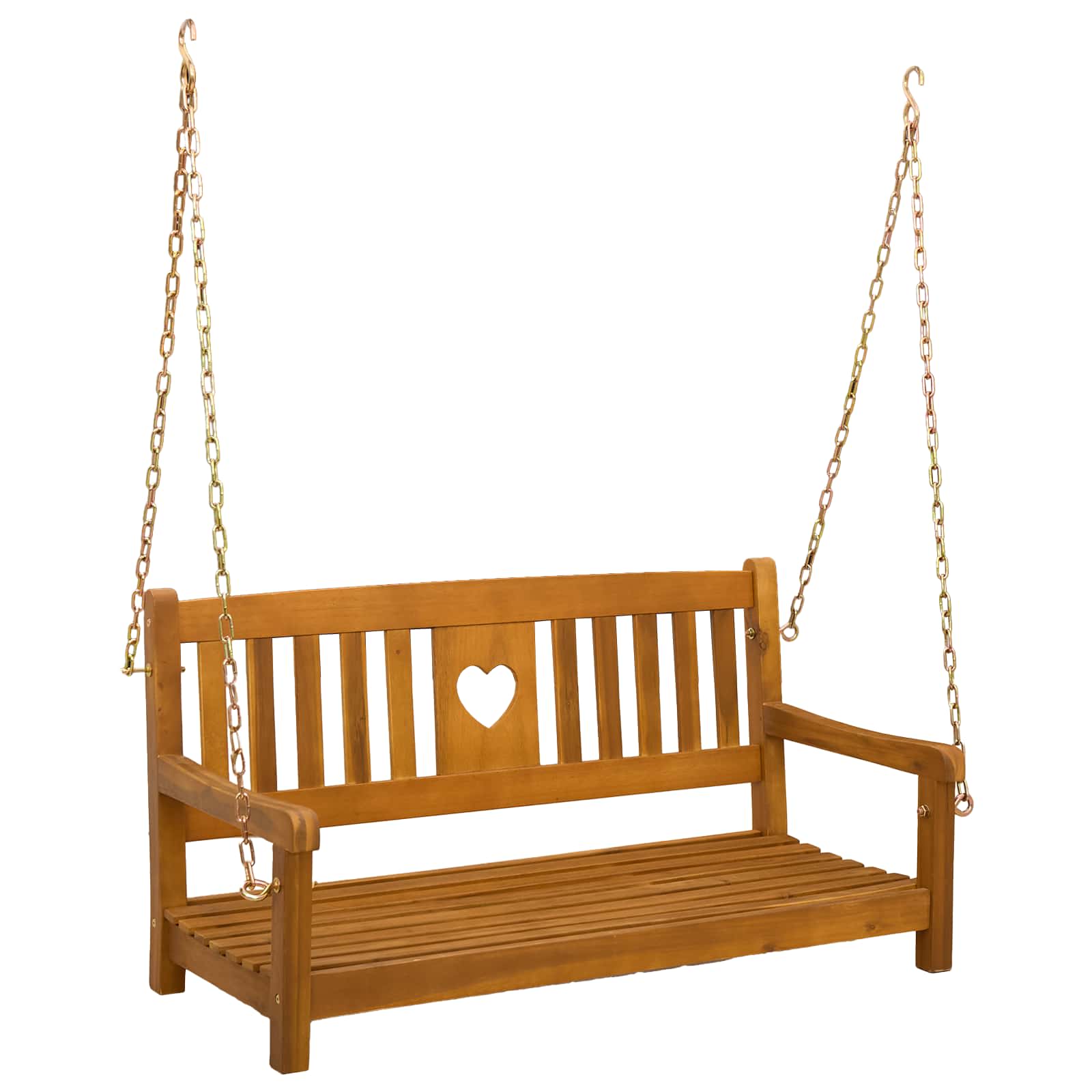 Gartenschaukelbank Natur 110 x 56 x 58 cm Massivholz Akazie