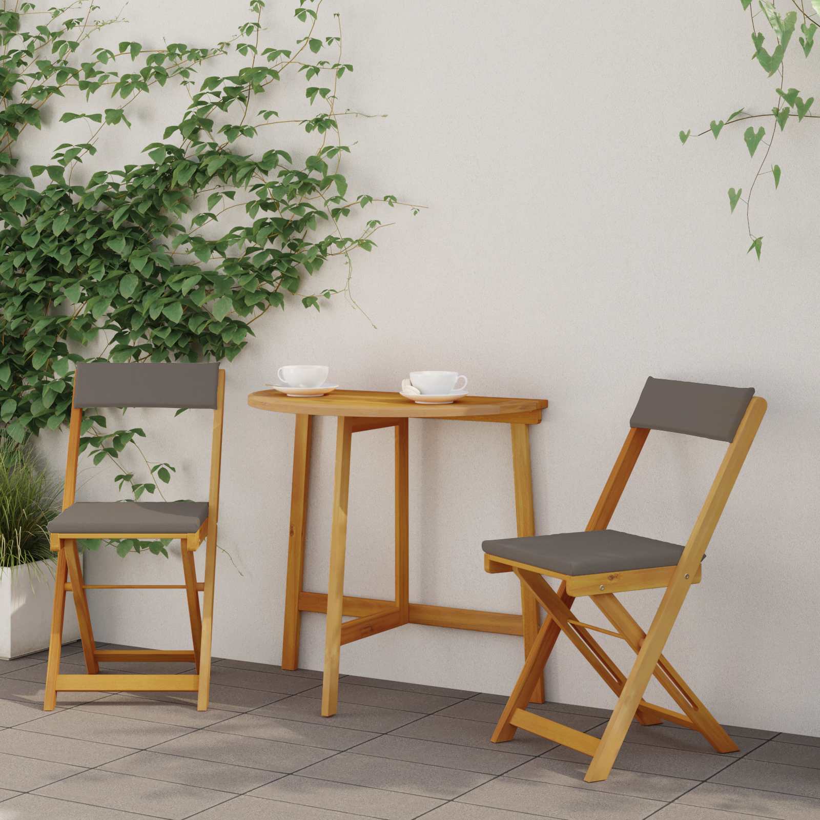 Außen Bistro-Stühle mit Kissen 2 pcs Dunkelgrau 40 x 53 x 80 cm