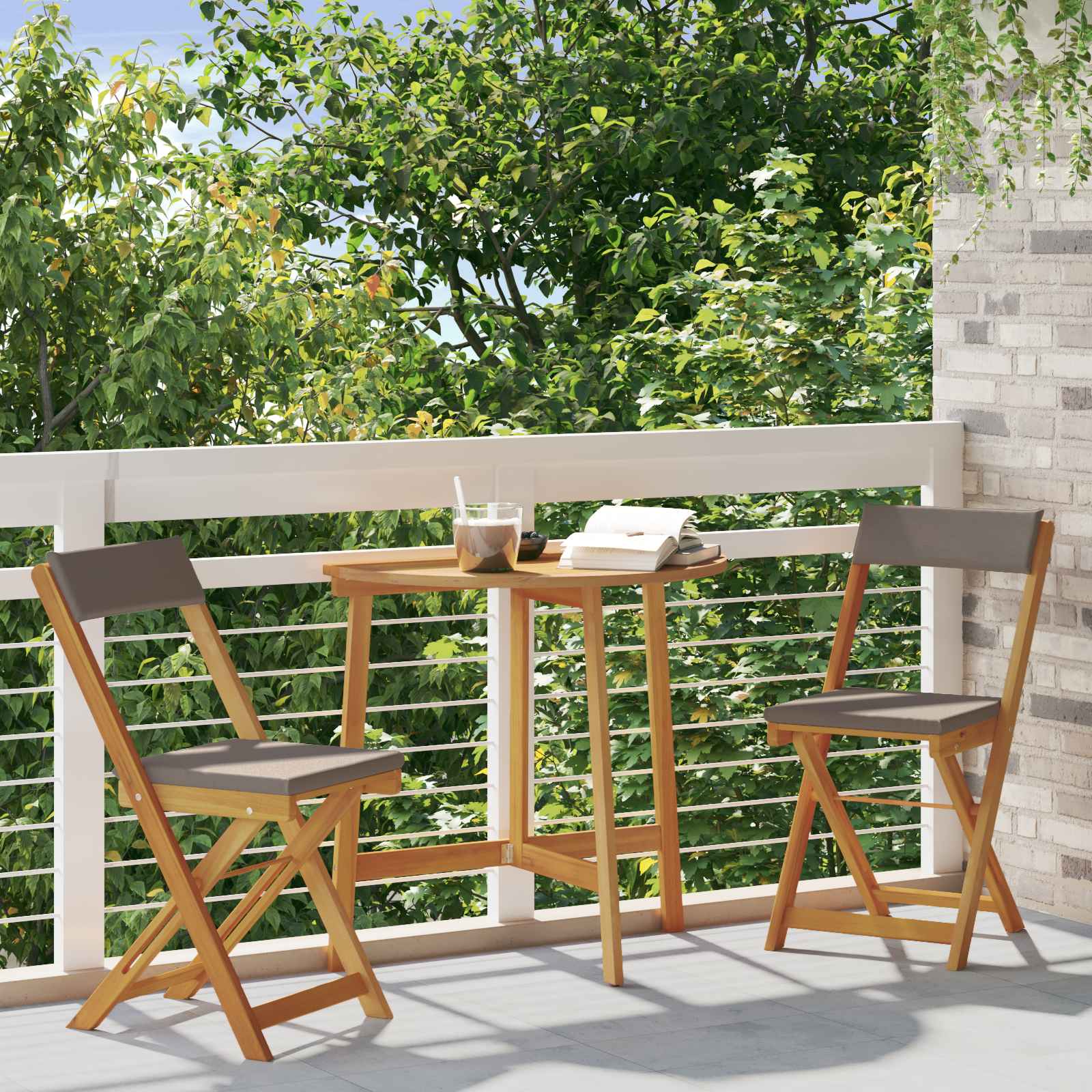 Außen Bistro-Stühle mit Kissen 2 pcs Dunkelgrau 40 x 53 x 80 cm