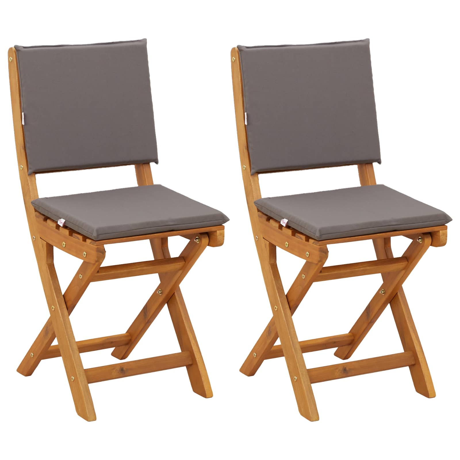 Außen Bistro-Stühle mit Kissen 2 pcs Dunkelgrau 38 x 46 x 85 cm