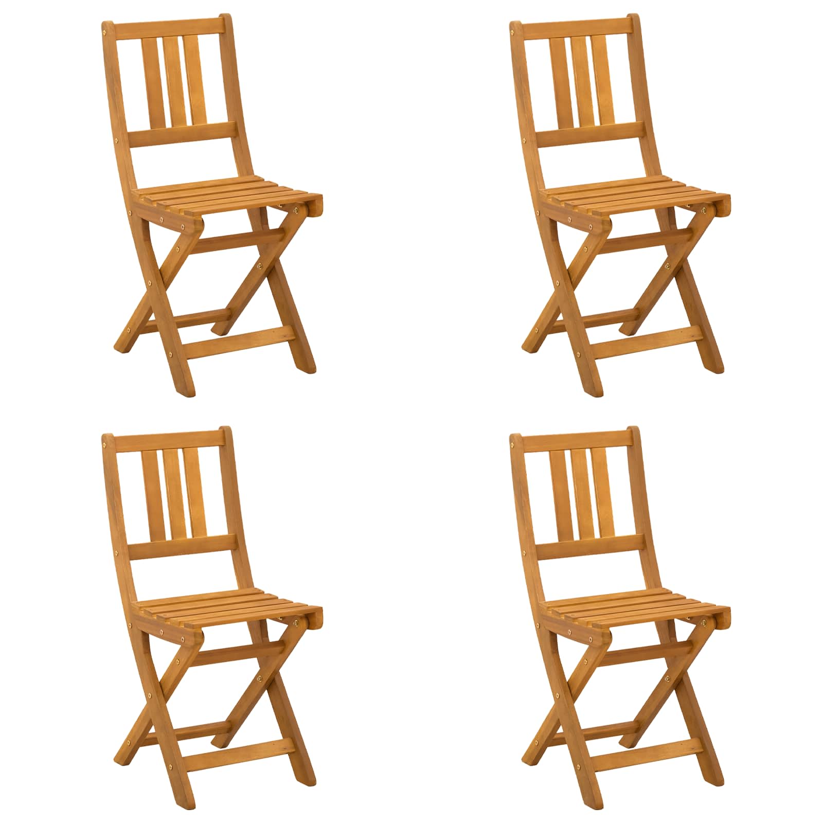 Außen Bistro-Stühle mit Kissen 4 pcs Natur 40 x 42 x 85 cm