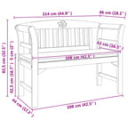 Rosenbank Cremeweiß 114 x 46 x 82,5 cm Massivholz Akazie