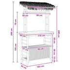 Outdoor Bartisch Natur 110 x 50 x 209 cm Bambus