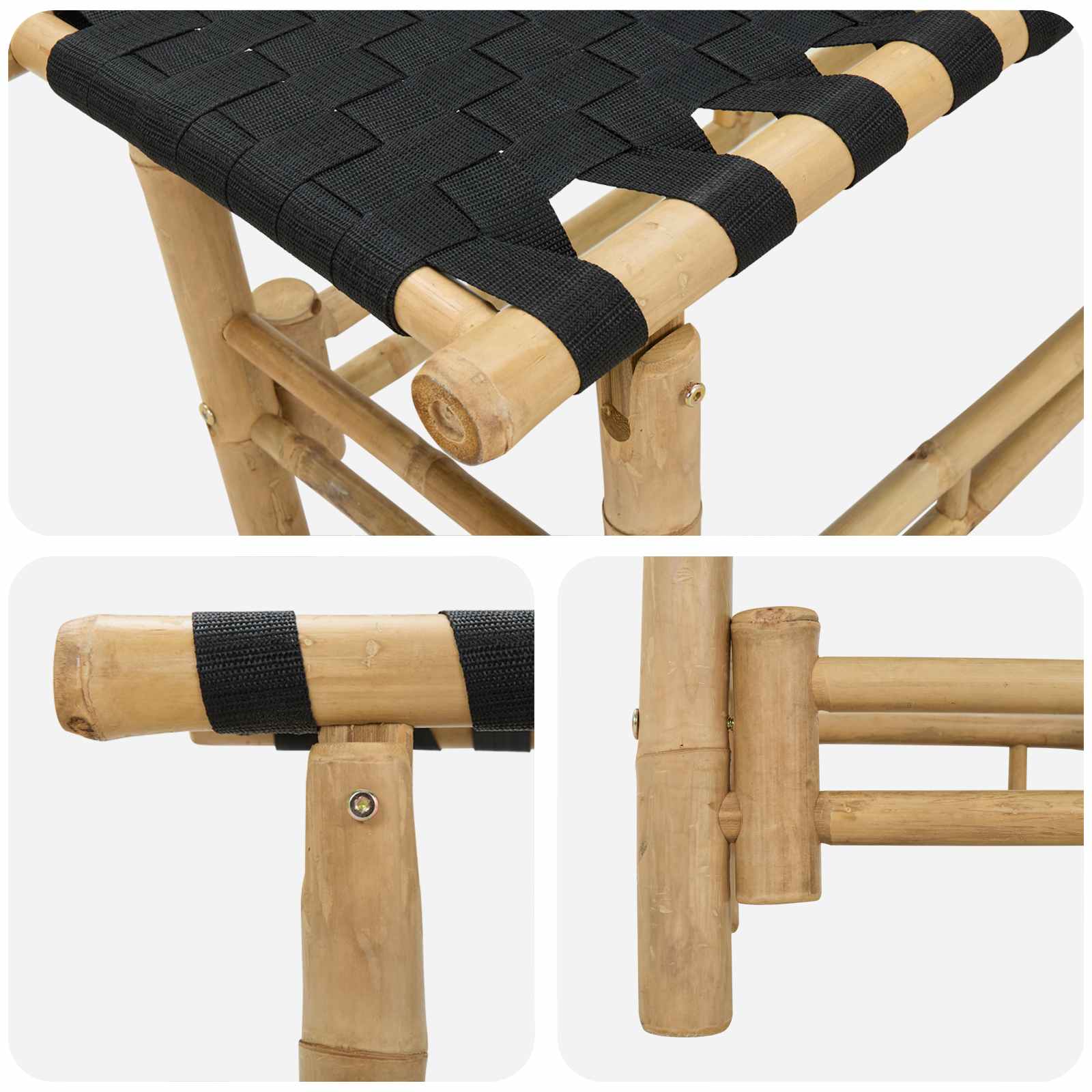 Gartenbank 110 x 38 x 40 cm Bambus Natur Rechtwinklig
