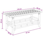 Gartenbank 110 x 38 x 40 cm Bambus Natur Rechtwinklig