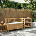Garten-Aufbewahrungsbank 110 x 47 x 80 cm Bambus Natur