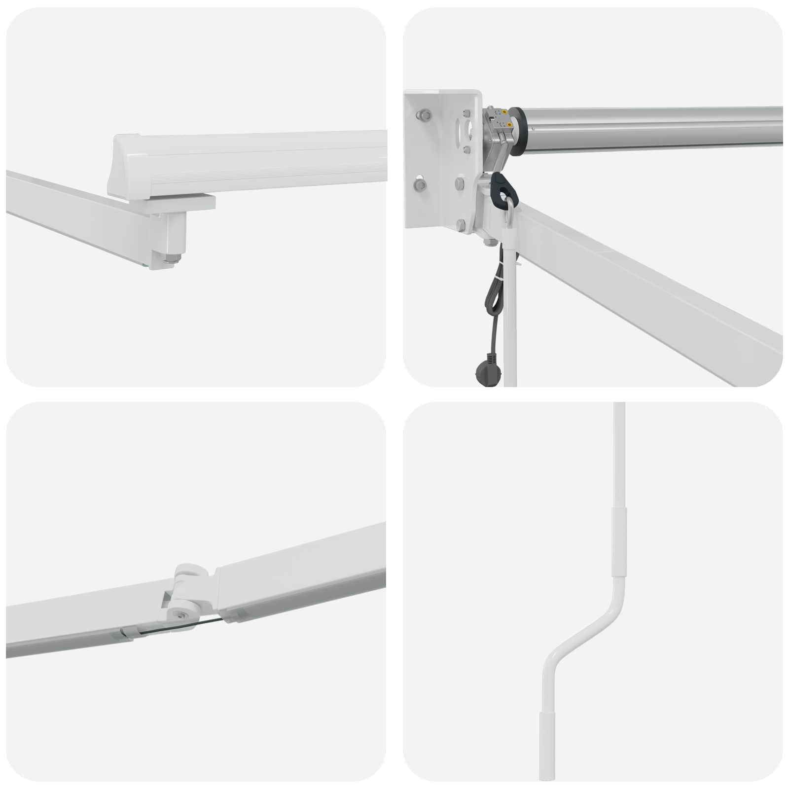 Elektrisches Markisenrahmen Weiß 2,5 x 2 m Aluminium
