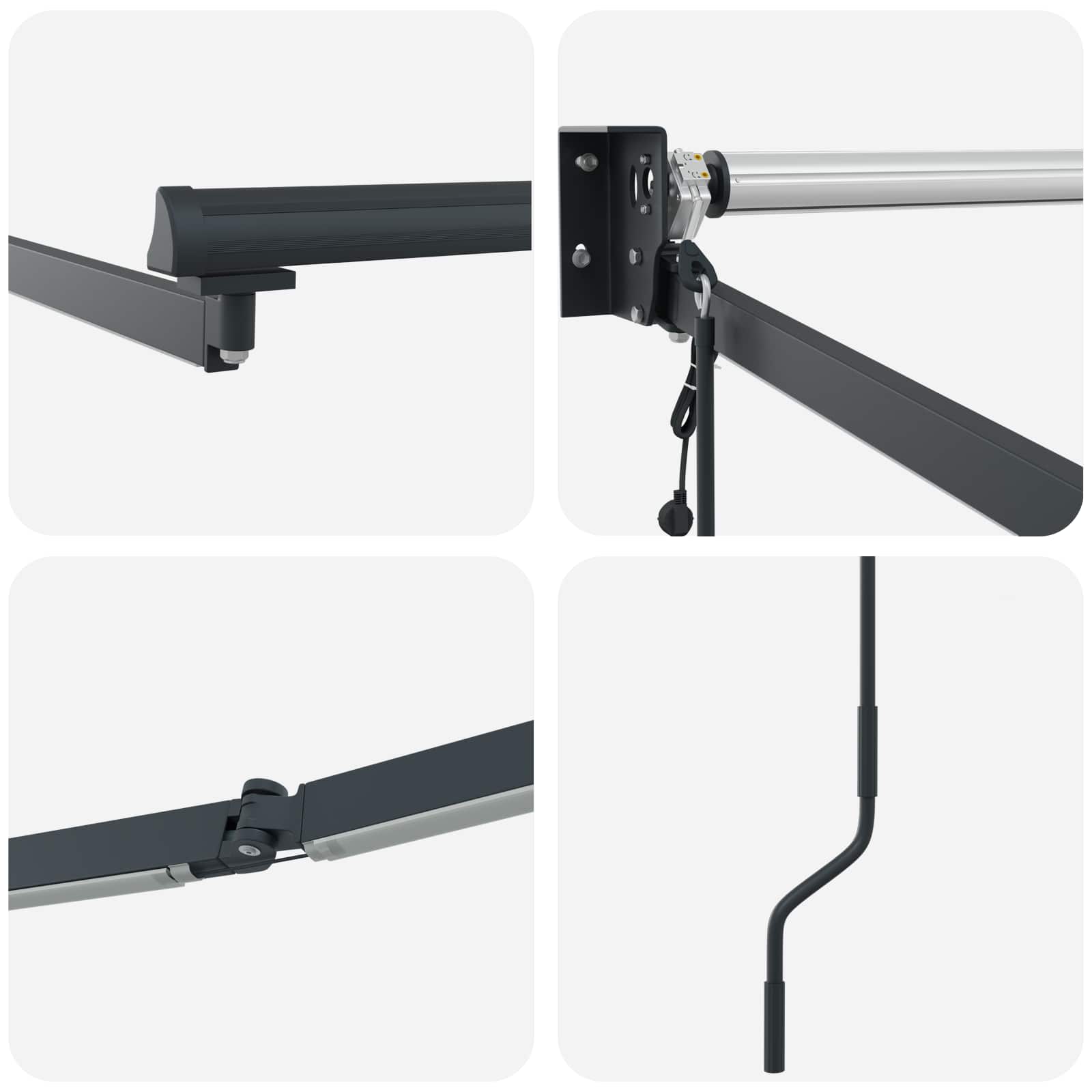 Elektrisches Markisenrahmen Anthrazit 4,5 × 3 m Aluminium