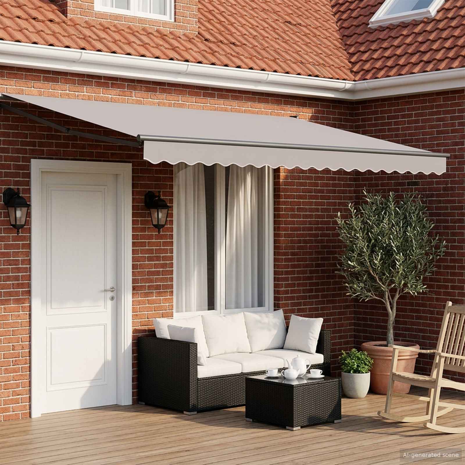Elektrisches Markisenrahmen Anthrazit 4,5 × 3 m Aluminium