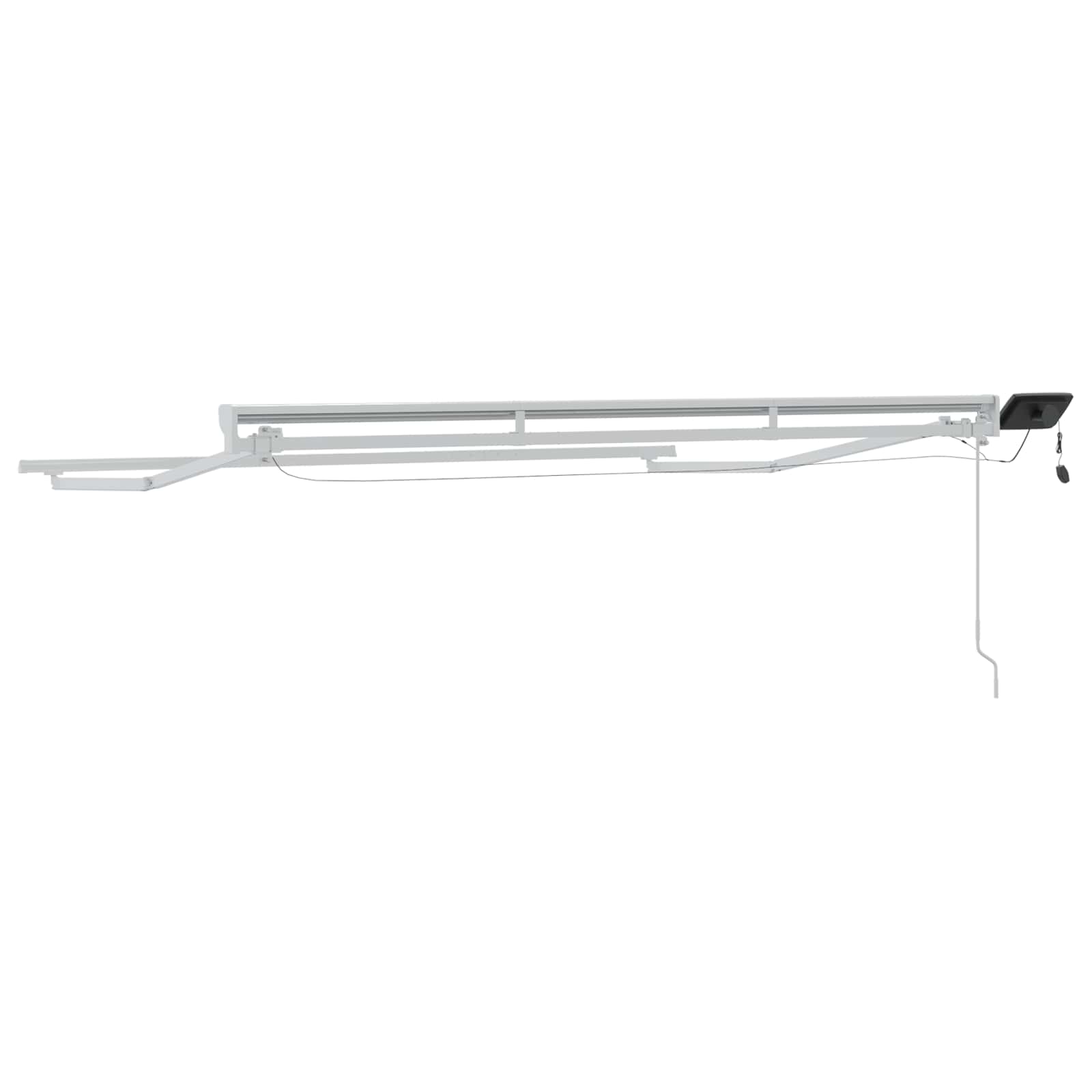 Manueller Markisenrahmen mit LEDs Weiß 3,5 x 2 m Aluminium