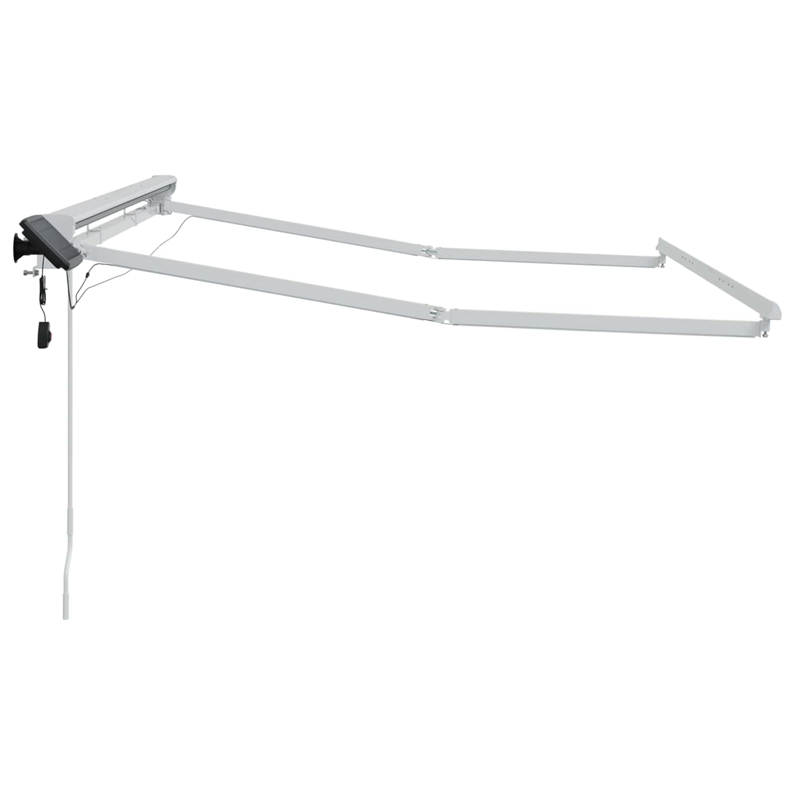 Manueller Markisenrahmen mit LEDs Weiß 3 x 2,5 m Aluminium