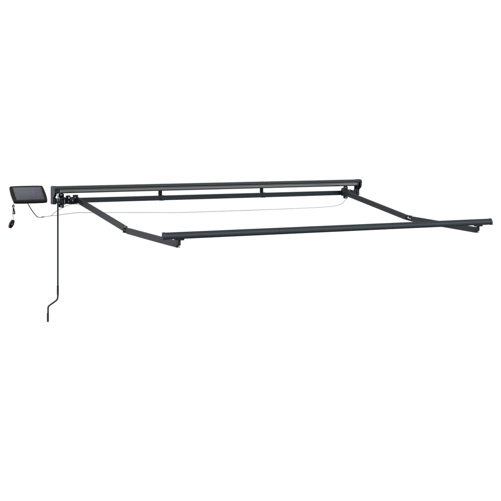 Manueller Markisenrahmen mit LEDs Anthrazit 3,5 x 2 m Aluminium