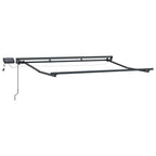 Manueller Markisenrahmen mit LEDs Anthrazit 3 x 2,5 m Aluminium