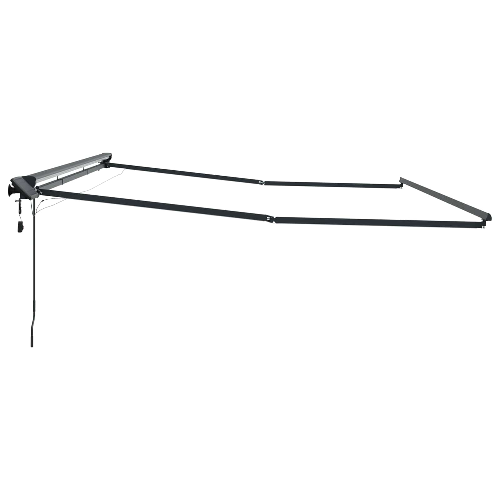 Manueller Markisenrahmen mit LEDs Anthrazit 4 × 3,5 m Aluminium