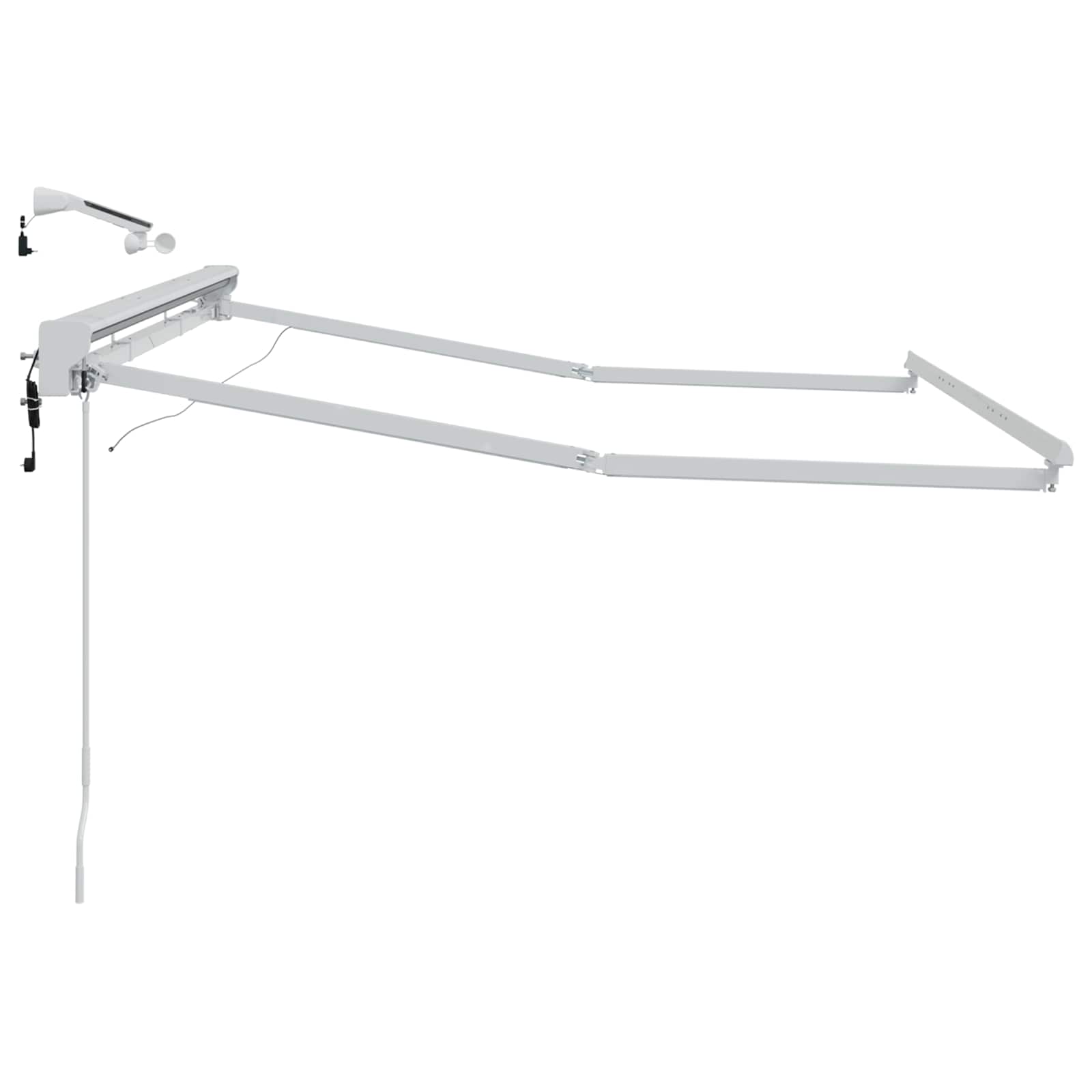 Elektrische Markisenrahmen mit LEDs Weiß 2,5 x 2 m Aluminium