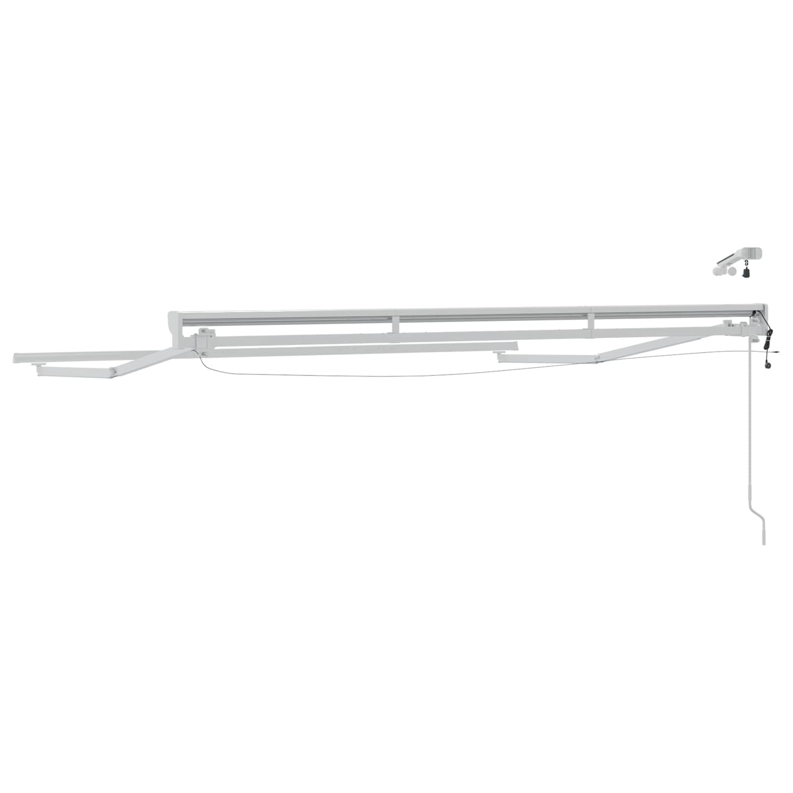 Elektrische Markisenrahmen mit LEDs Weiß 3,5 x 2 m Aluminium