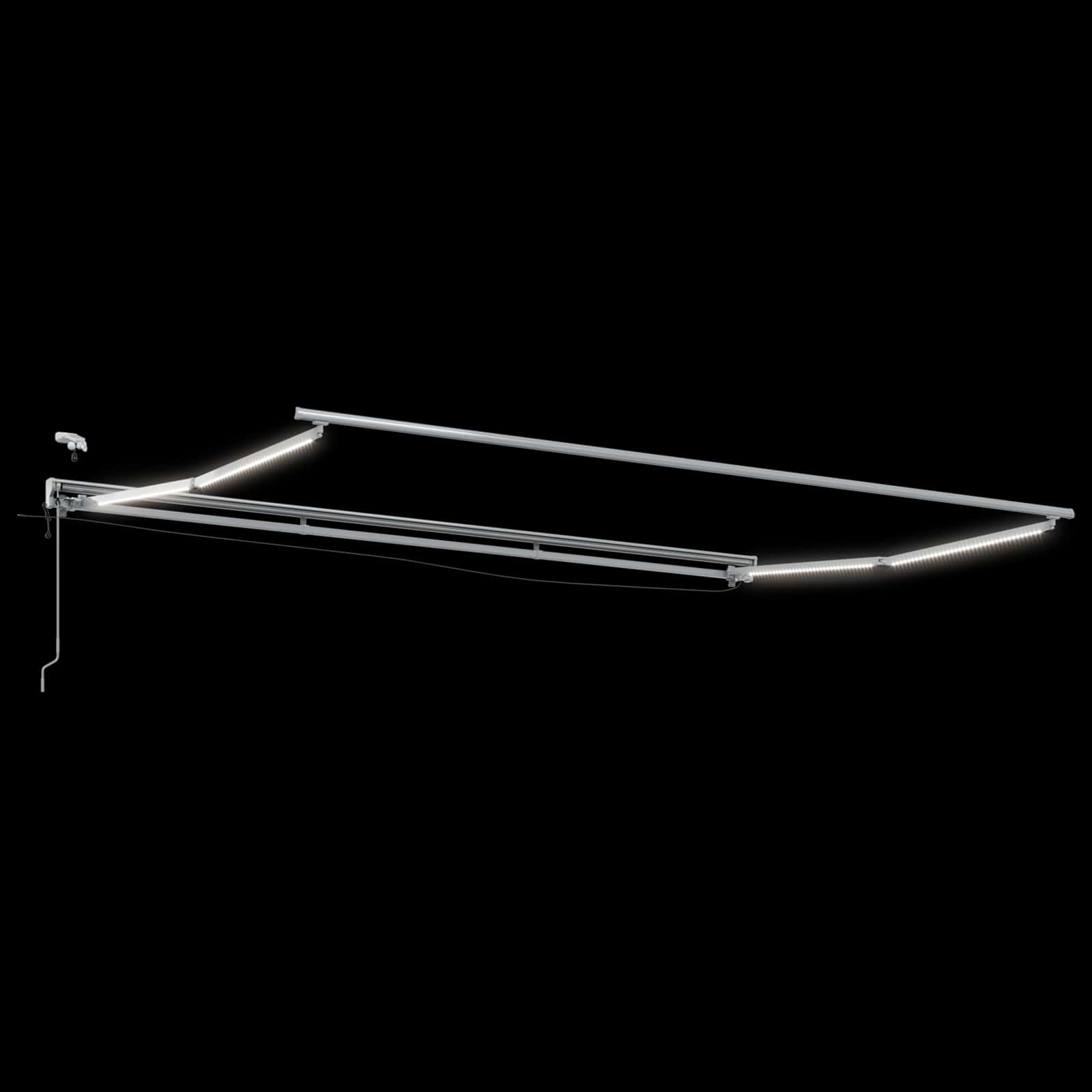 Elektrische Markisenrahmen mit LEDs Weiß 4,5 x 3,5 m Aluminium