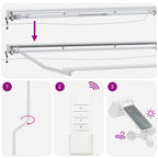 Elektrische Markisenrahmen mit LEDs Weiß 4,5 x 3,5 m Aluminium