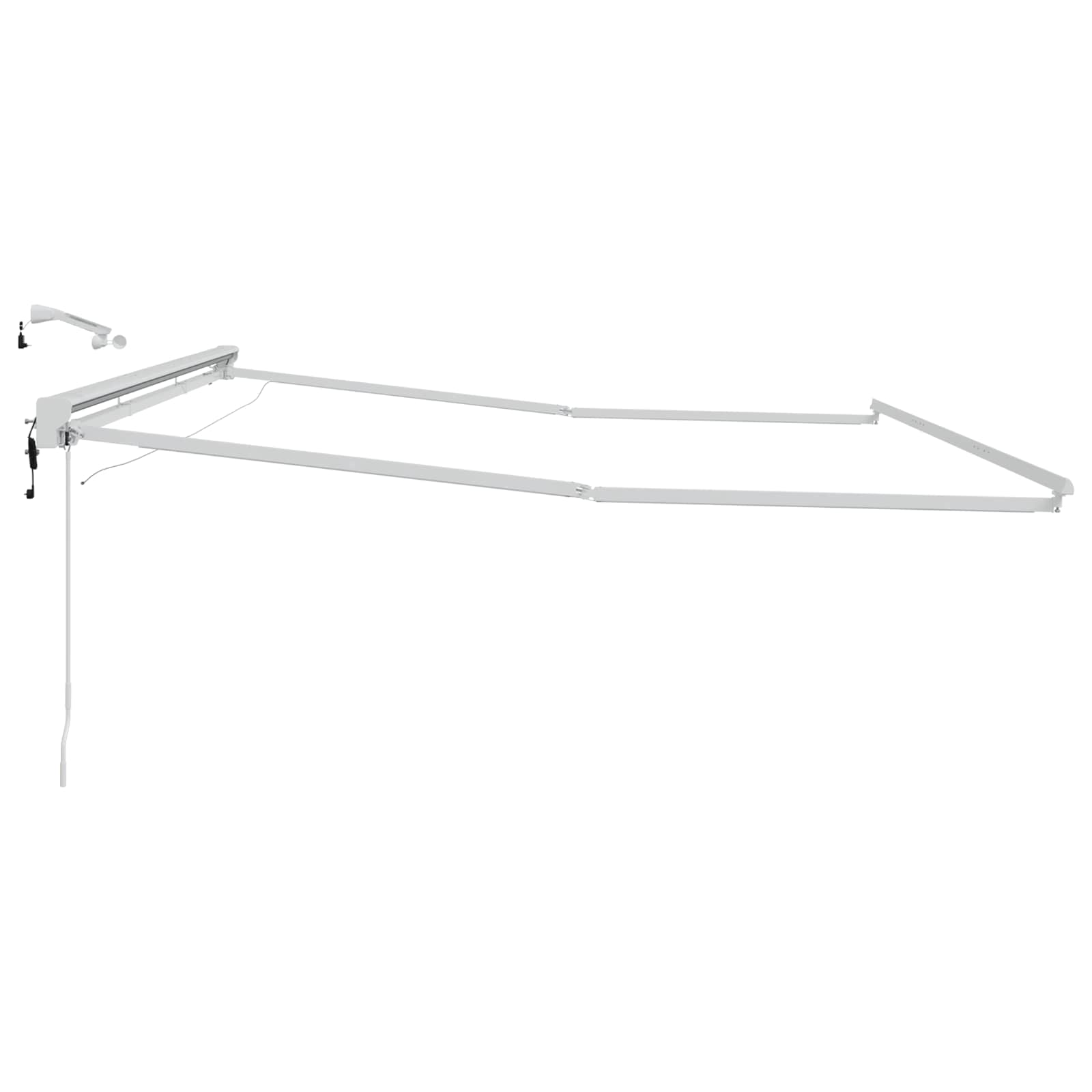 Elektrische Markisenrahmen mit LEDs Weiß 4,5 x 3,5 m Aluminium