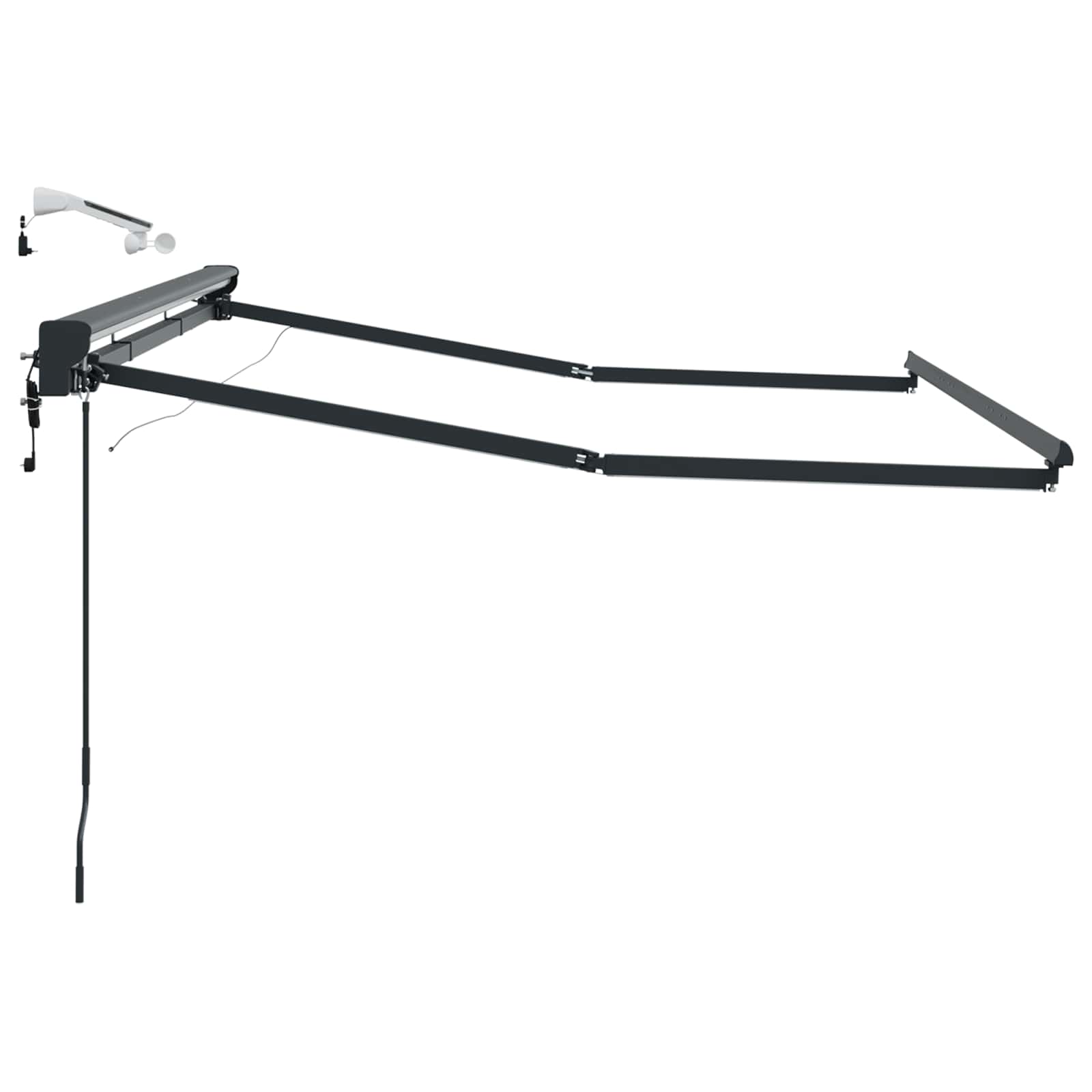 Elektrische Markisenrahmen mit LEDs Anthrazit 3,5 x 2 m