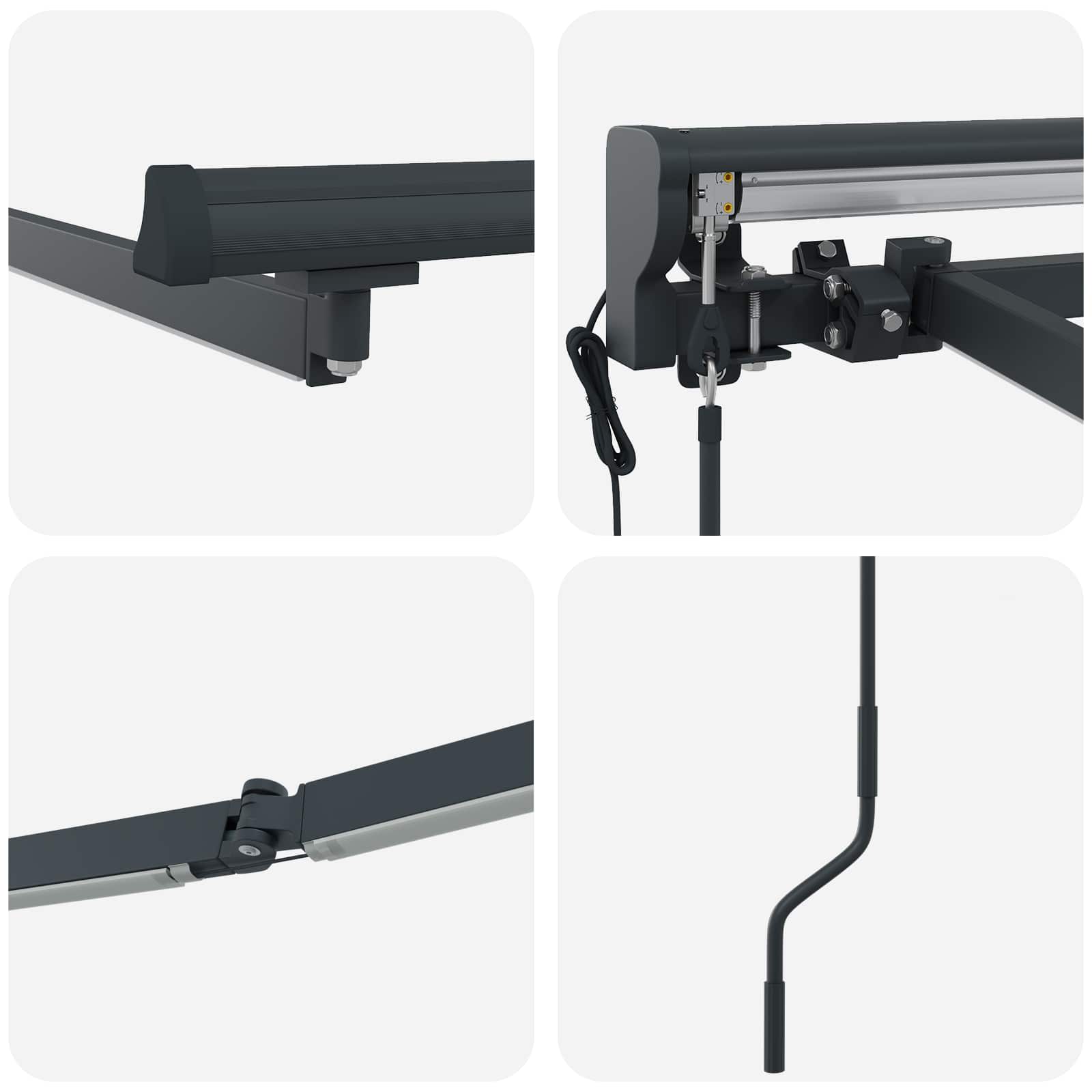 Elektrische Markisenrahmen mit LEDs Anthrazit 3,5 x 2,5 m