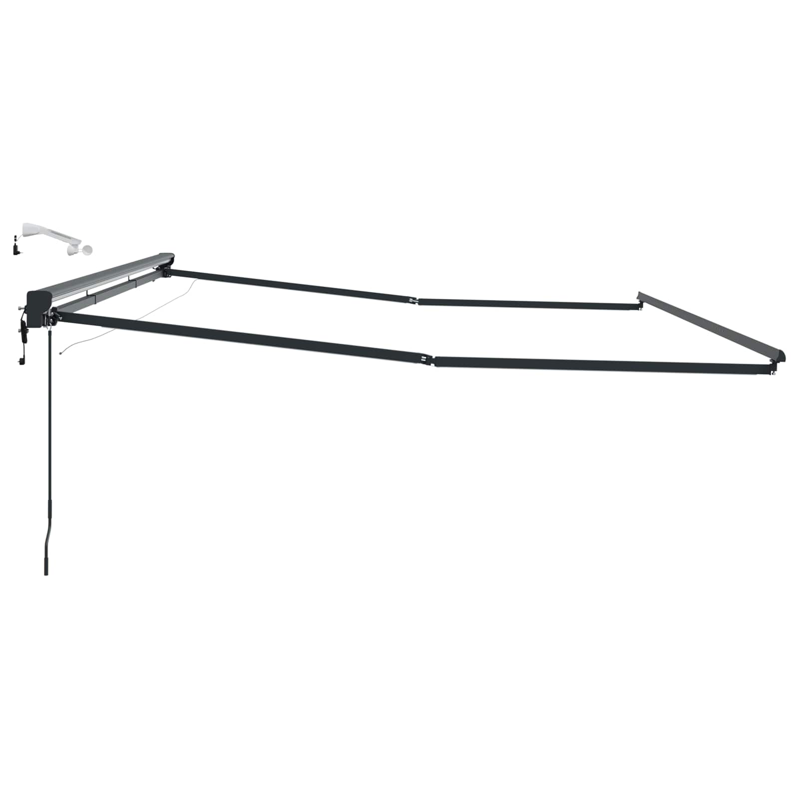 Elektrische Markisenrahmen mit LEDs Anthrazit 4,5 x 3,5 m