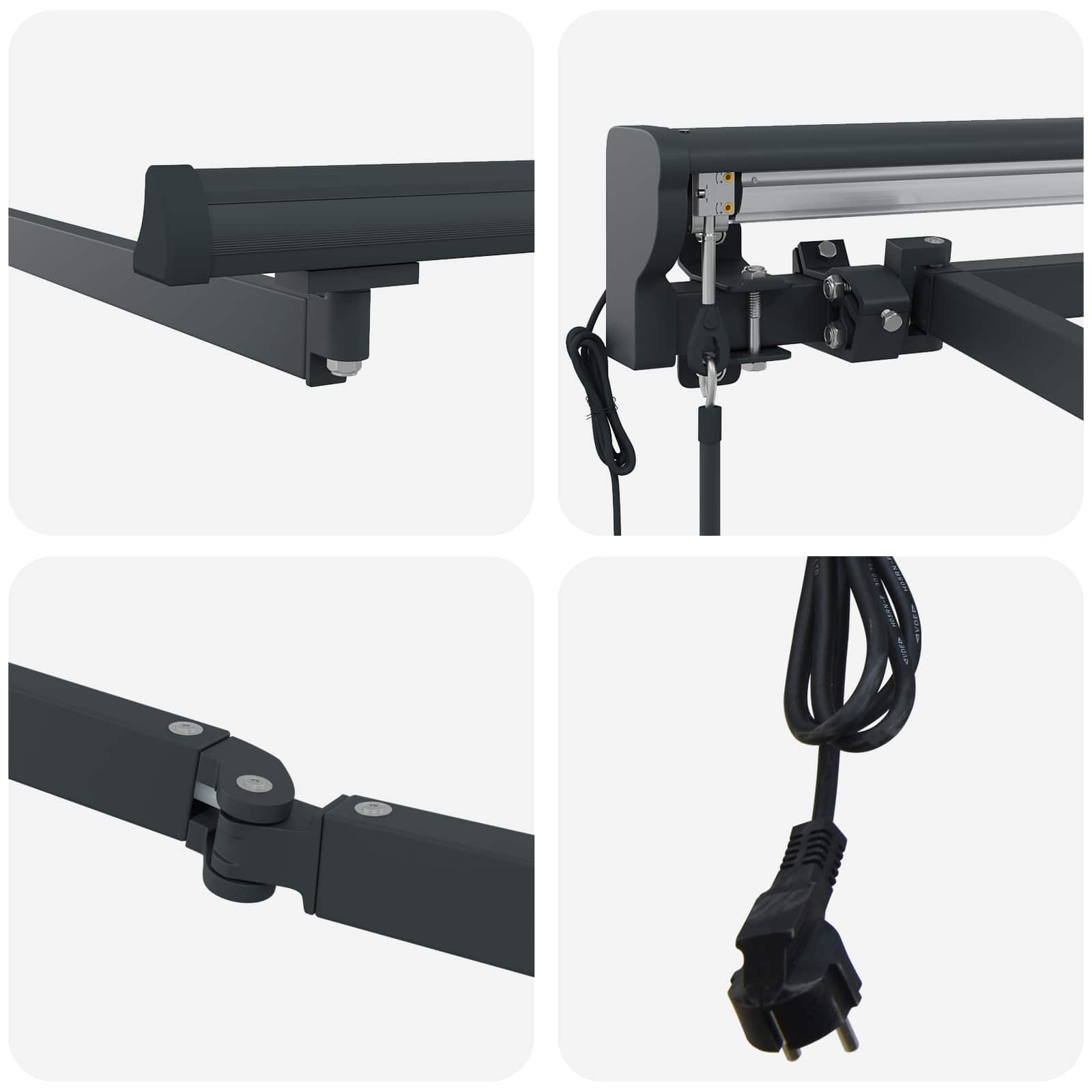 Elektrisches Markisenrahmen Anthrazit 5 x 3 m Stahl