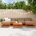 Garten-Lounge-Set 7 pcs Wachsbraun Massives Kiefernholz