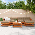 Garten-Lounge-Set 7 pcs Wachsbraun Massives Kiefernholz