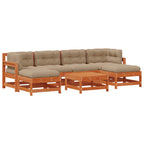 Garten-Lounge-Set 7 pcs Wachsbraun Massives Kiefernholz