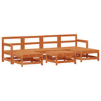Garten-Lounge-Set 7 pcs Wachsbraun Massives Kiefernholz