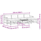 Garten-Lounge-Set 7 pcs Wachsbraun Massives Kiefernholz