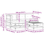 Garten-Lounge-Set 5 pcs Wachsbraun Massives Kiefernholz