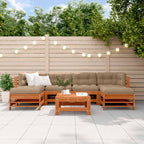 Garten-Lounge-Set 7 pcs Wachsbraun Massives Kiefernholz