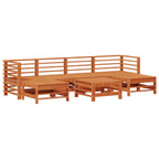 Garten-Lounge-Set 7 pcs Wachsbraun Massives Kiefernholz