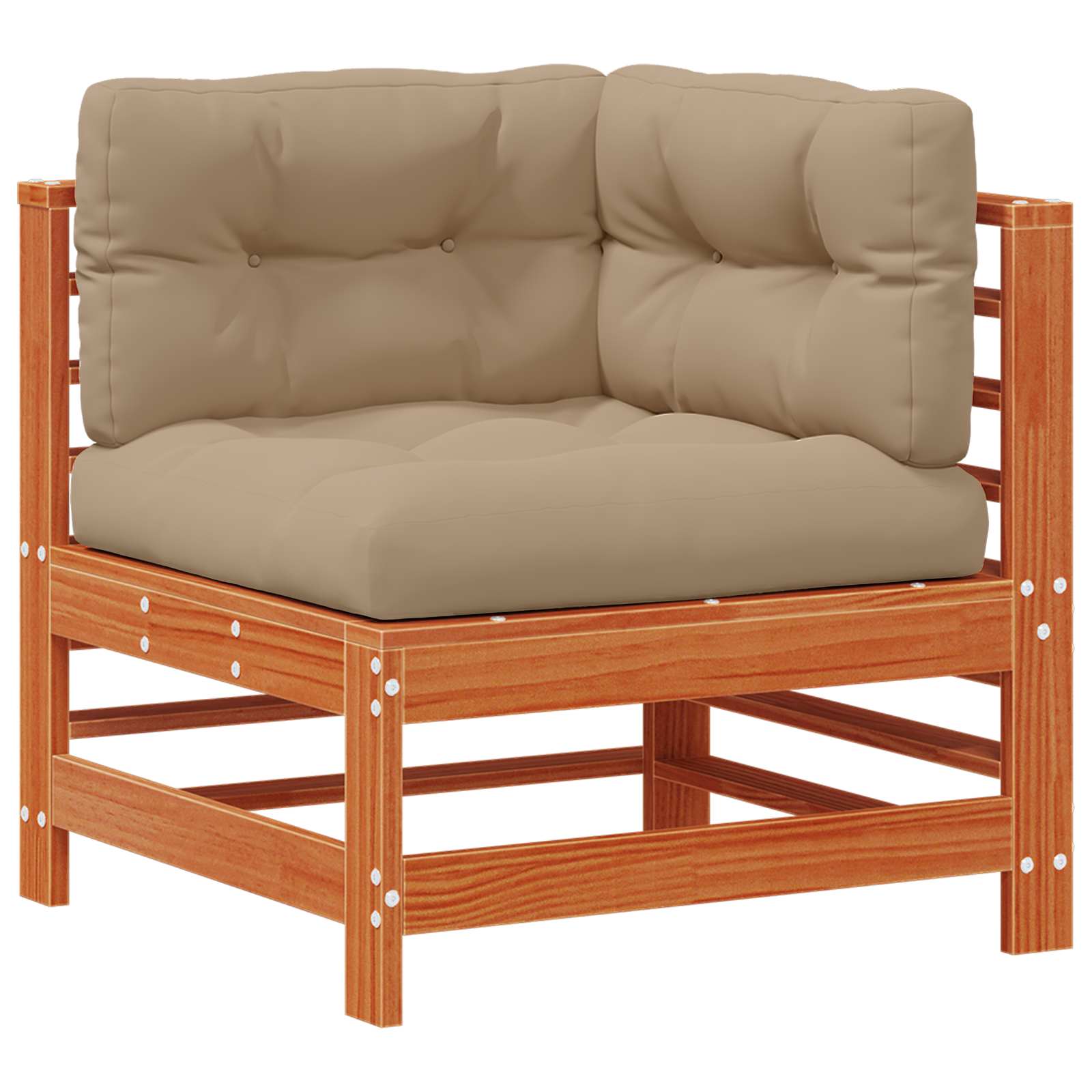 Garten-Lounge-Set 7 pcs Wachsbraun Massives Kiefernholz