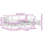 Garten-Lounge-Set 7 pcs Wachsbraun Massives Kiefernholz