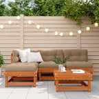 Garten-Lounge-Set 13 pcs Wachsbraun Massives Kiefernholz