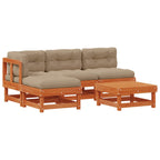 Garten-Lounge-Set 13 pcs Wachsbraun Massives Kiefernholz