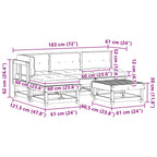 Garten-Lounge-Set 13 pcs Wachsbraun Massives Kiefernholz