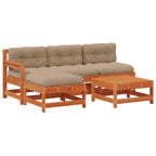 Garten-Lounge-Set 5 pcs Wachsboden Kiefer Massives Kiefernholz