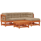 Garten-Lounge-Set 15 pcs Wachsbraun Massives Kiefernholz