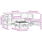 Garten-Lounge-Set 15 pcs Wachsbraun Massives Kiefernholz