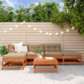 Garten-Lounge-Set 5 pcs Wachsboden Kiefer Massives Kiefernholz