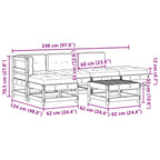 Garten-Lounge-Set 5 pcs Wachsboden Kiefer Massives Kiefernholz