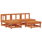 Garten-Lounge-Set 5 pcs Wachsbraun Massives Kiefernholz