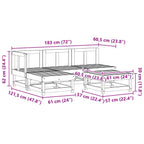 Garten-Lounge-Set 5 pcs Wachsbraun Massives Kiefernholz